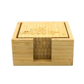 6 square bamboo coasters