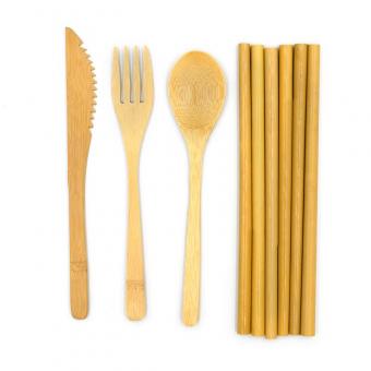 reusable bamboo cutlery set