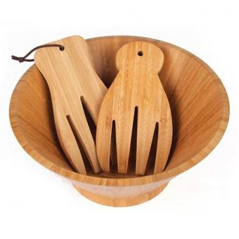 Bamboo Large Salad Bowl & Salad Claws