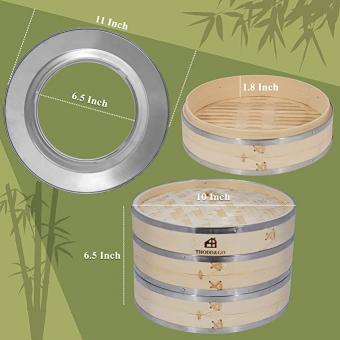 10 inch 2 tier bamboo steamer